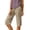 4# Khaki, variant on Women's Bermuda Shorts Linen Shorts Knee Length Casual Summer Capri Pants Pull On Long Shorts Khaki S 13" Inseam