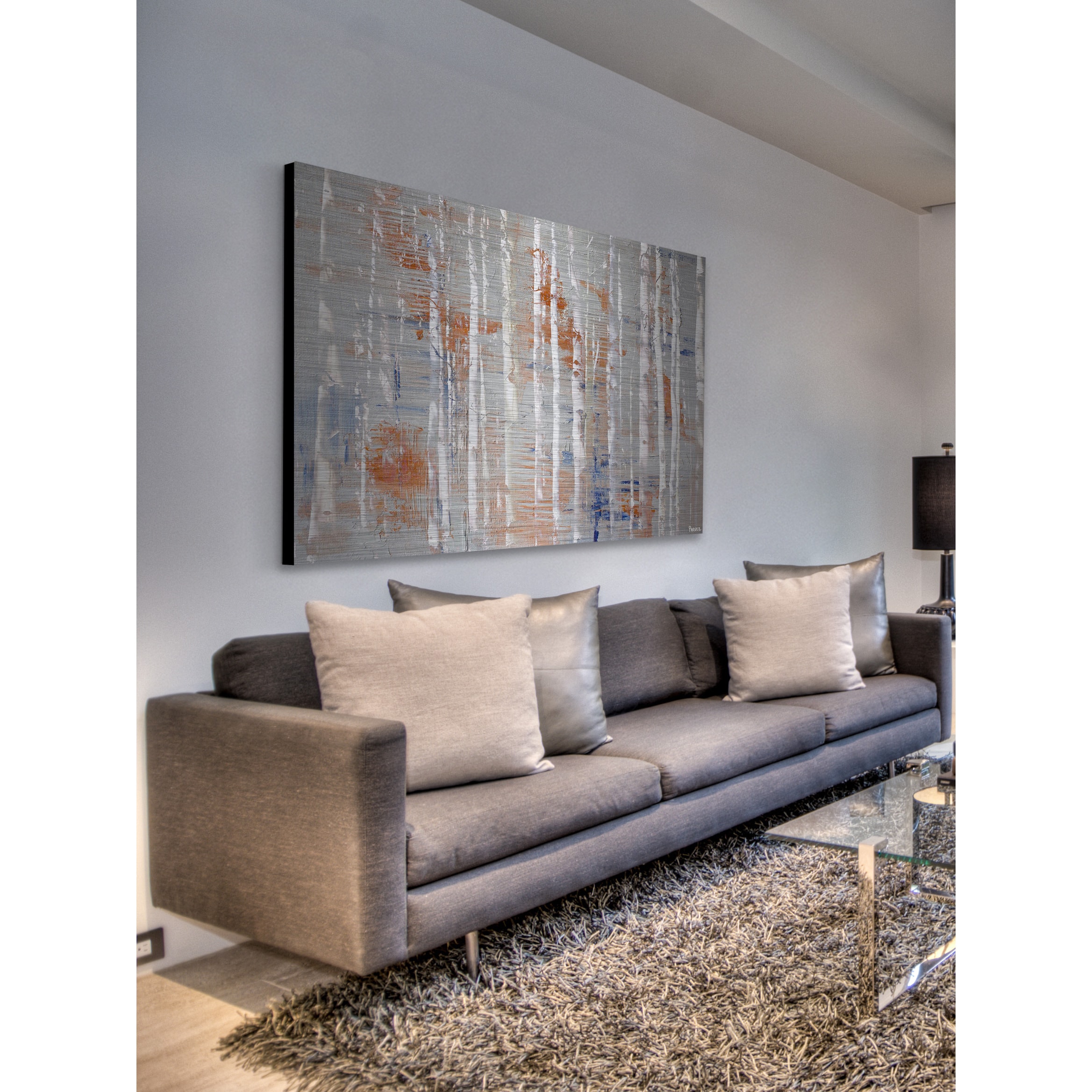 "Peachy Trees" Painting Print on Brushed Aluminum