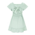 thumbnail image 6 of AUNVITO Girls Summer Tie Back Dress Back Bow Ruffle Sleeve Swing Hem Dress Party Princess Outfit, 6 of 9