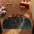 thumbnail image 4 of Uutvery Household Absorbent Nonslip Foot Mat Christmas Carpet Entrance Door Semicircle Mat Dirt Proof Bathroom Kitchen Decor Floor Mat for Home Shop Holiday Decor 23.62x19.69 Inch, 4 of 6