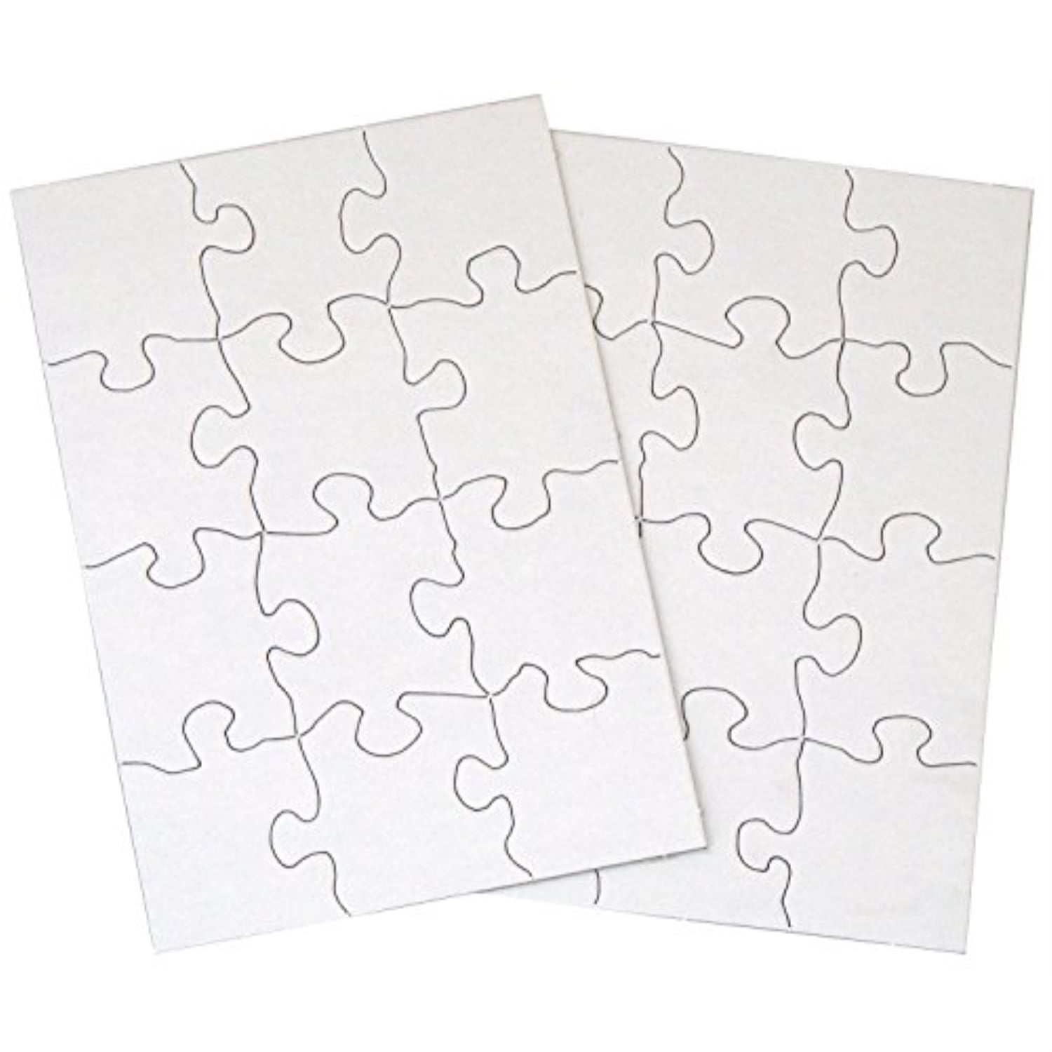INOVART 12Piece Blank Puzzle, 1/2 by 81/2Inch, White