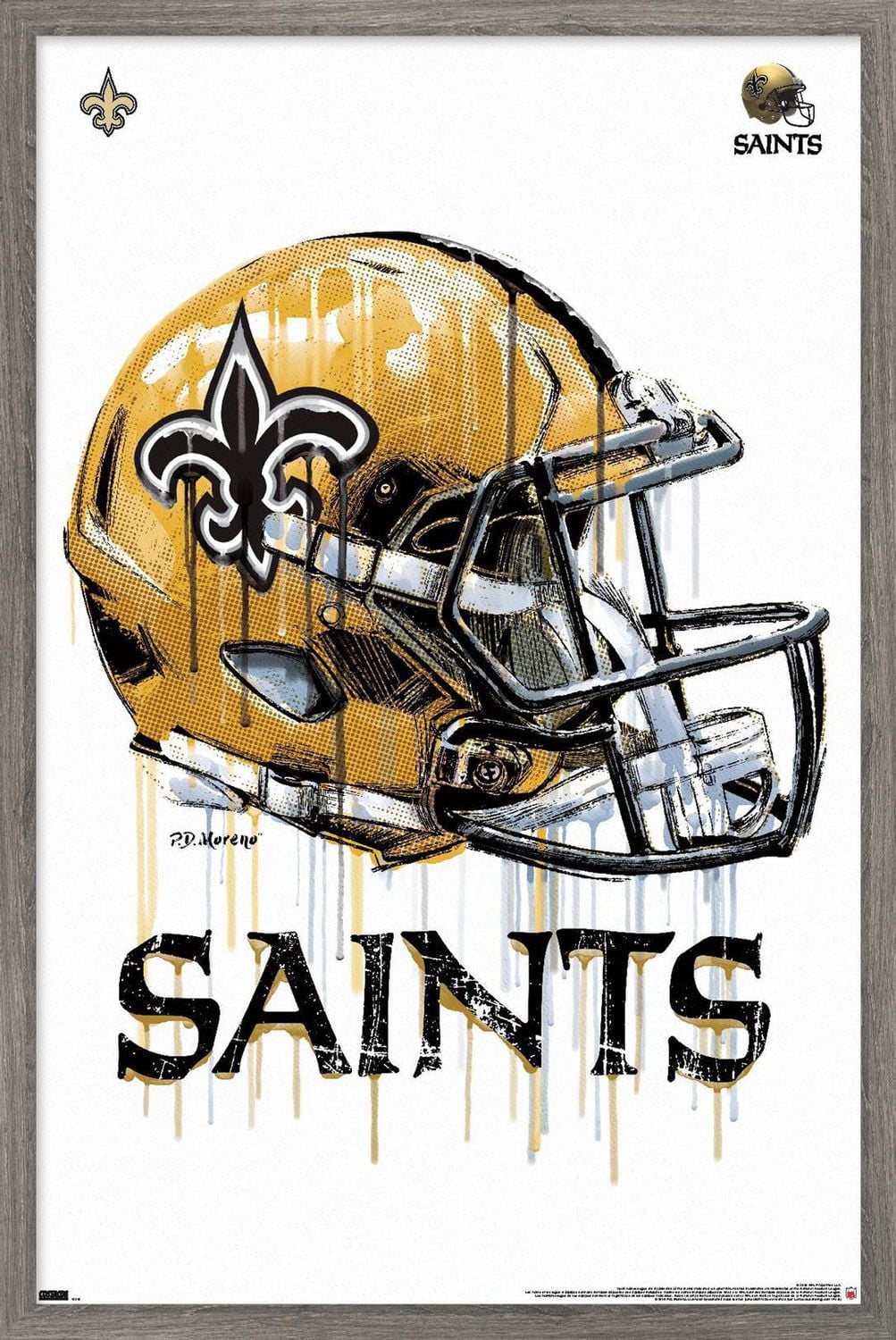 NFL New Orleans Saints - Drip Helmet 20 Wall Poster