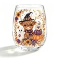 thumbnail image 2 of SLYNSHome Cute Ghost Pumpkin Lantern Print Stemless Wine Glass, Spooky Fall Themed Clear Tumbler, Decorative Drinking Glass For Halloween Cocktail Table Decor & Gift, 2 of 7