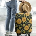 thumbnail image 2 of Black Green Leaf Sunflower Pattern Luggage Cover Fashion Suitcase Cover Baggage Covers Fit 25-28 Inch Luggage (Go Travel), 2 of 5
