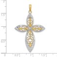 thumbnail image 2 of 14k Two-tone Gold Figure 8 White Beaded Tip and Yellow Beaded Filigree Center Charm 37.3mm long Pendant Necklace for Wom, 2 of 2