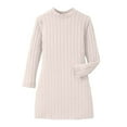 thumbnail image 5 of XUELUO Big Girls Dresses Ribbed Knit Long Sleeves Crew Neck Skirts Spring Winter & Daily Moments Kids Slim Sweater Dress, 5 of 5