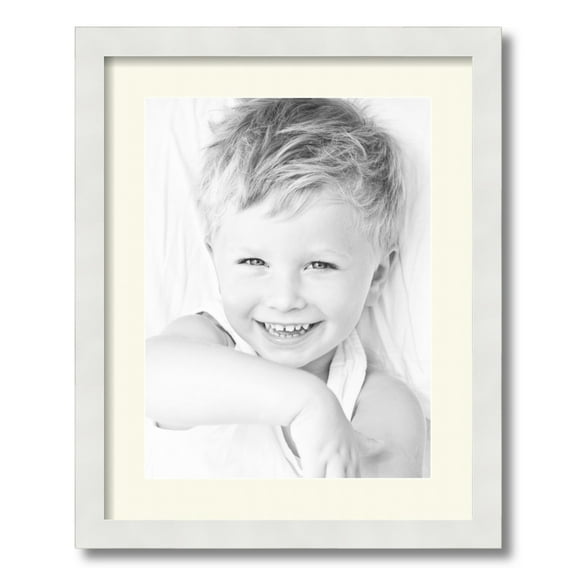 ArtToFrames 16x20 Matted Picture Frame with 12x16 Single Mat Photo Opening Framed in 1.25 Satin White Frame and 2 Brilliant White Mat (FWM-3966-16x20)