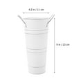 thumbnail image 2 of 9inch Tall Galvanized Flower Bucket, 2 Pcs Farmhouse French Flower Bucket with Handle, Small Rustic Bucket Vintage Metal Vases for Flower, Centerpieces, Floral Wedding Arrangements, White, 2 of 9