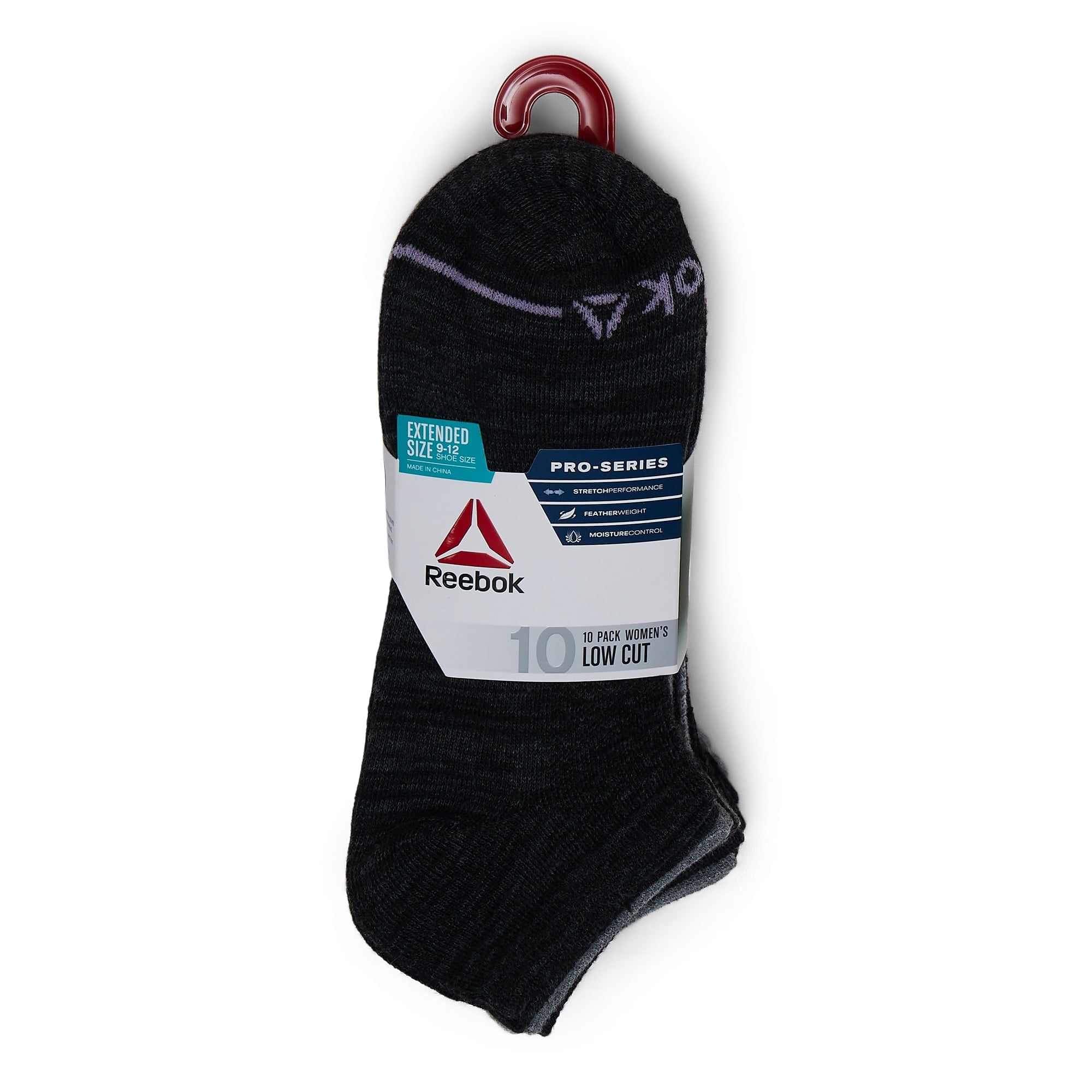 Reebok Women's Pro Series Performance Lightweight Low Cut Socks, 10-Pack