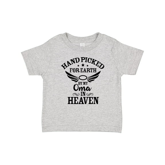 Inktastic Handpicked for Earth By My Oma in Heaven with Angel Wings Boys or Girls Baby T-Shirt