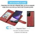 thumbnail image 2 of Galaxy Note 20 Ultra Case, Samsung Galaxy Note 20 Ultra Wallet Case, Takfox PU Leather Case Cash ID Credit Card Slots Holder Flip Phone Case Kickstand Detachable Magnetic Hard Cases & Strap, Red, 2 of 7