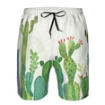 thumbnail image 4 of Kdxio Cartoon Cactus Pattern Mens Casual Shorts - Drawstring Summer Beach Sports Shorts for Men, 4 of 9