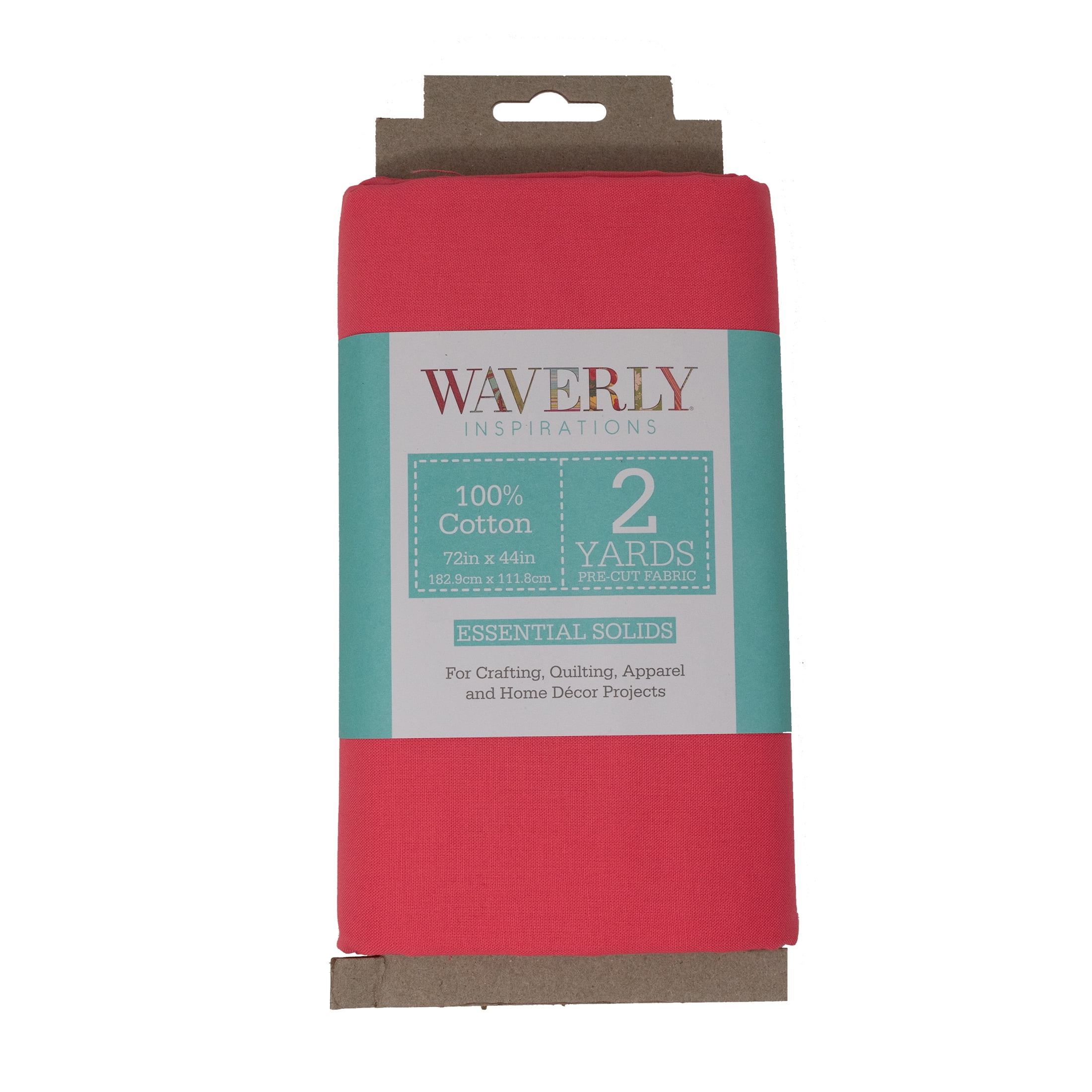 (2 pack) Waverly Inspirations 2 Yard Cut 100% Cotton Solids Fabric, Coral, 44" Wide for Quilting & Sewing