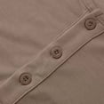 thumbnail image 3 of Men's Henley Shirts Long Sleeve Casual Button T-Shirt Basic Lightweight Fashion Tops Khaki M, 3 of 6