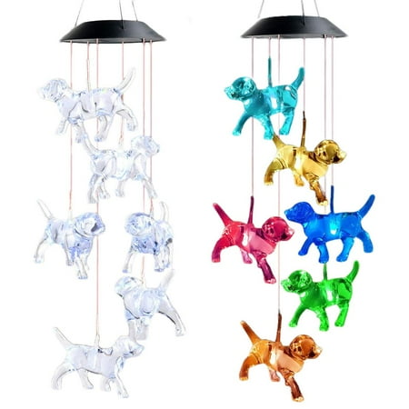 

Solar LED Wind Chime Colorful Animal Lamp Wind Chime Bulb Shaped Hanging for Outdoor Garden Decoration
