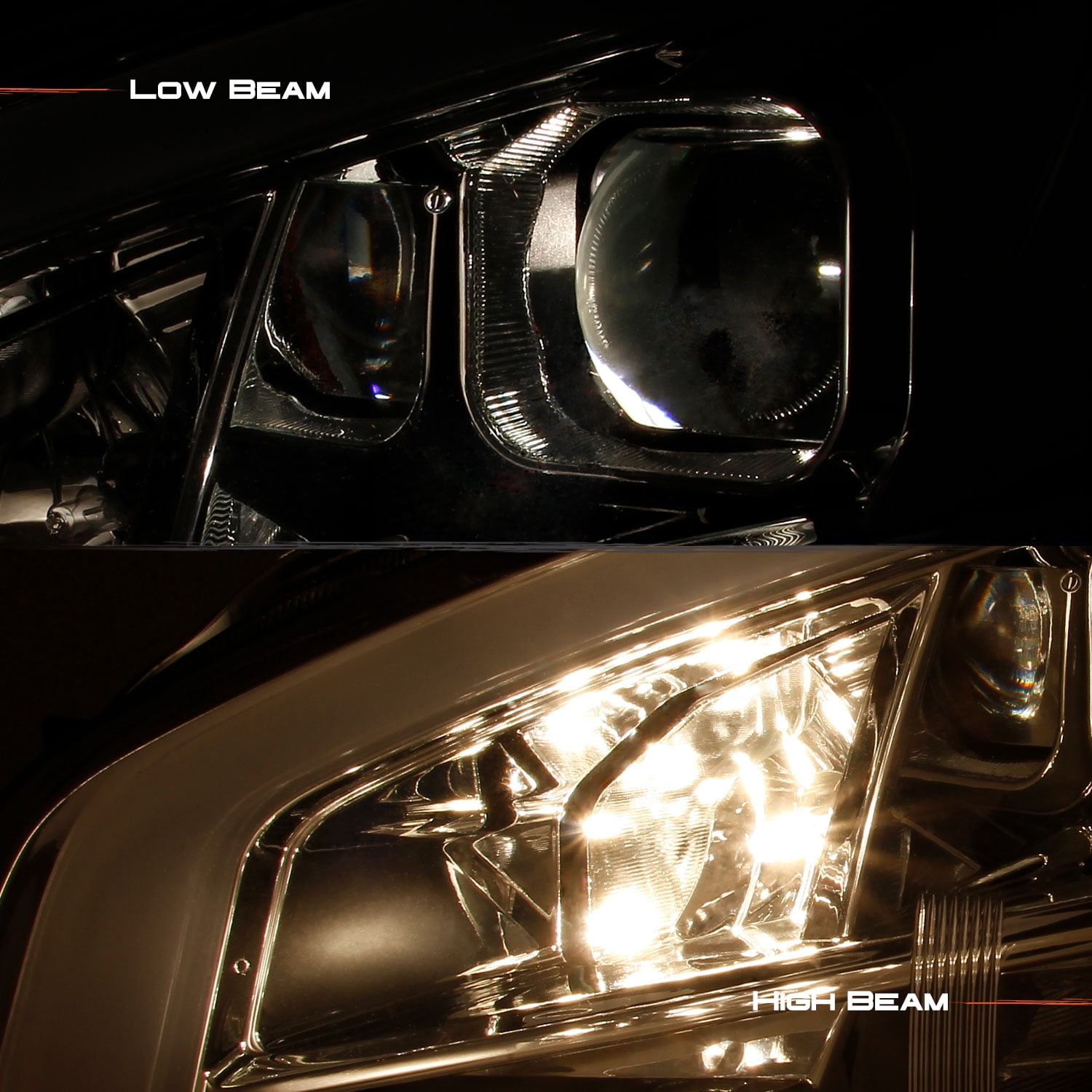 AKKON - Fits 2009 2010 2011 2012 2013 2014 Nissan Maxima LED DRL Light Tube Projector Headlights Head Lamps Replacement