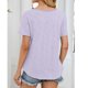 thumbnail image 4 of Top de Manga Corta de Cuello en V de Color Sólido de las Mujeres con Bolsillo, Blusa Casual de Poliéster Ligero, 4 of 6