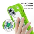 thumbnail image 6 of JTCASES for iPhone 15 Plus Case, Heavy Duty Protection Hybird PC Silicone 360° Rotating Ring Bracet Magnetic Car Mount Fully Coverage Slim Non-Slip for iPhone 15 Plus, Green, 6 of 6
