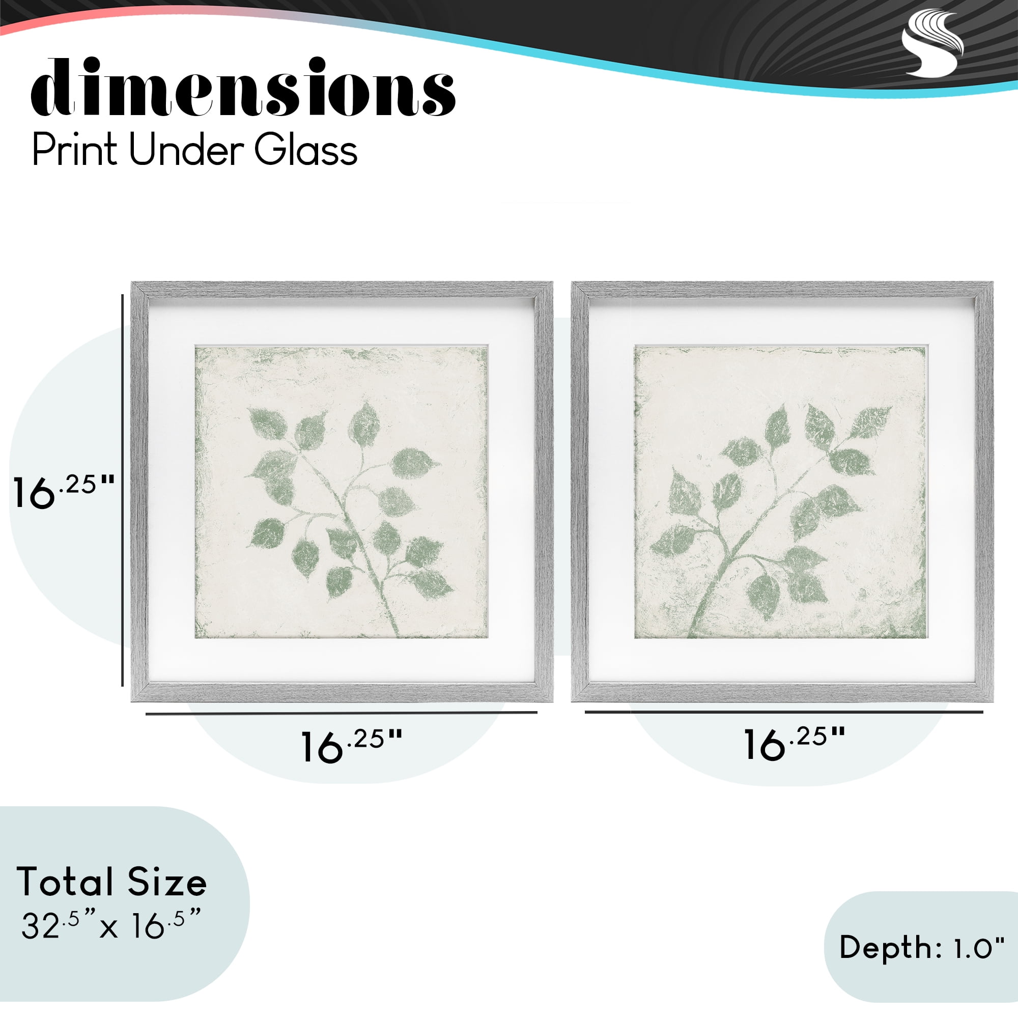 Stupell Industries November Leaves Soft Plants 2 Piece Gray Framed Print Under Glass Set, design by Michael Marcon