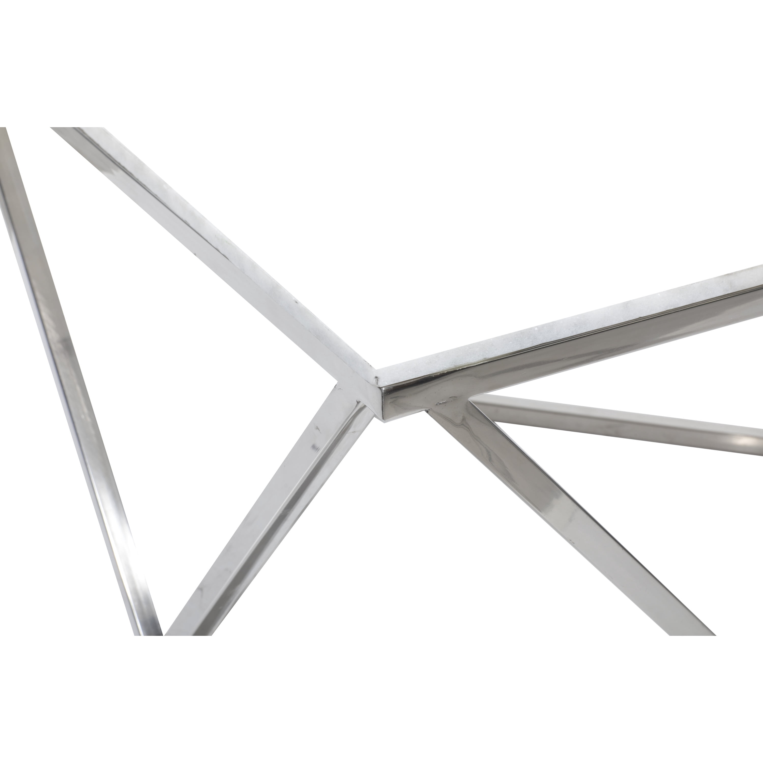 DecMode 29" x 18" White Ceramic Coffee Table with Marble Top, 1-Piece