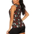 thumbnail image 3 of Bixox Women's Red Rose Skull Printed Sleeveless Fitness Workout Running Quick-Dry Tank Top, 3 of 7