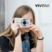 Vivitar Popsnap Compact Digital Camera, White, 16X Zoom, 1080p, Built-in Flash, Micro SD, Slim Lightweight Pocket Design