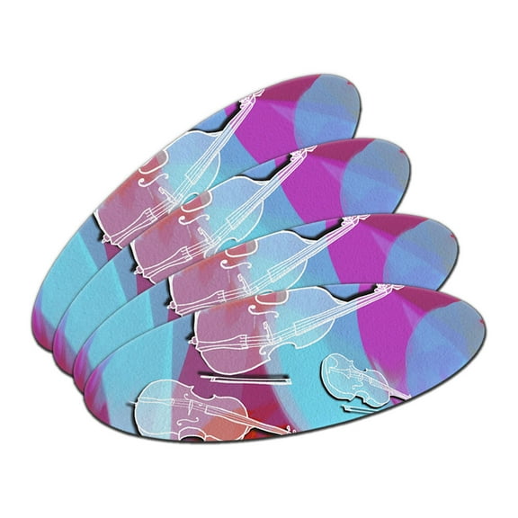 String Instruments Band Orchestra Violin Cello Bass Oval Nail File Emery Board 4 Pack