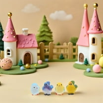 CTIRCHIU 8Pcs Garden Artificial Bird Figurines Resin Small Bird Nest Sculpture for Dollhouse Model