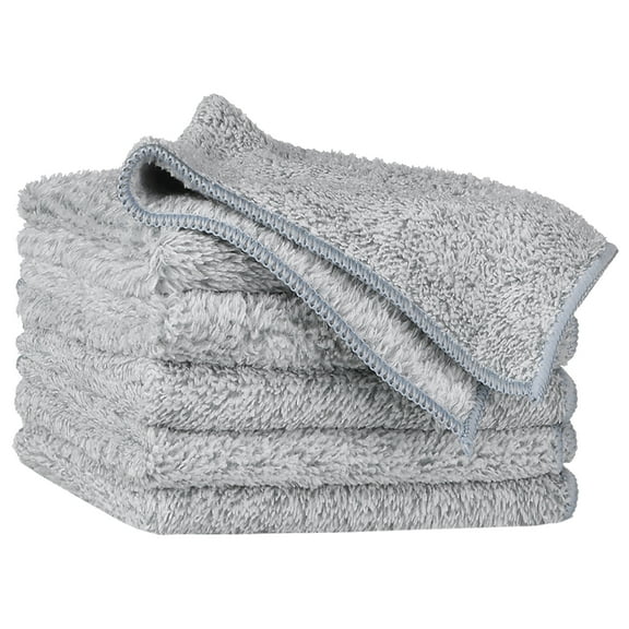REGALWOVEN Gray Microfiber Cleaning Cloths, Ultra Soft Absorbent Lint Free Cleaning Rags 10" x 10" 6 Pack