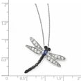 thumbnail image 2 of Sterling Silver White, Black & Blue CZ Dragonfly Necklace, 2 of 2