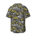thumbnail image 5 of Uemuo Modern Yellow Excavator Pattern Cotton Linen Short Sleeve Shirts,Casual Lightweight Button Down Shirts,Vacation Beach Summer Tops-Small, 5 of 7