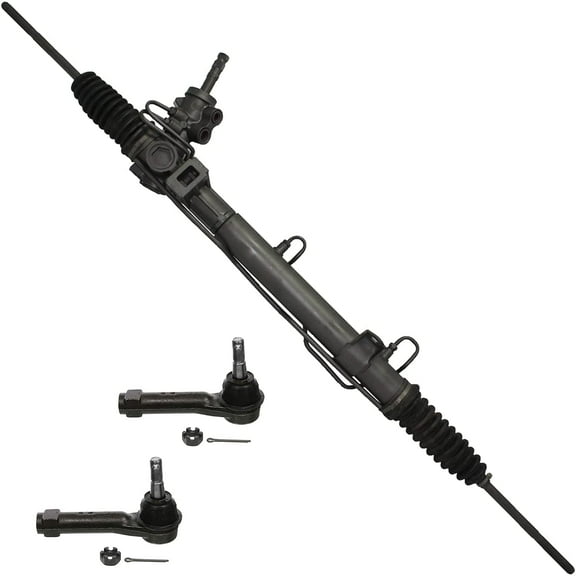 Detroit Axle - Rack and Pinion for 2001-2004 Dodge Grand Caravan Chrysler Town & Country 2002 2003 Complete Power Steering Rack and Pinion Assembly, 2 Outer Tie Rods Replacement