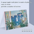 thumbnail image 3 of Yayeee Toggle Light Switch Wall Plate 3-Gang 6.37"x4.48" Decorative Outlet Cover, Seaside Door, 3 of 7