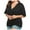 Black, variant on LAWOR Womens Plus Size Tops Women Plus Size Tops Blouse Short Sleeve V-Neck Blouse Pleated Hem Shirt