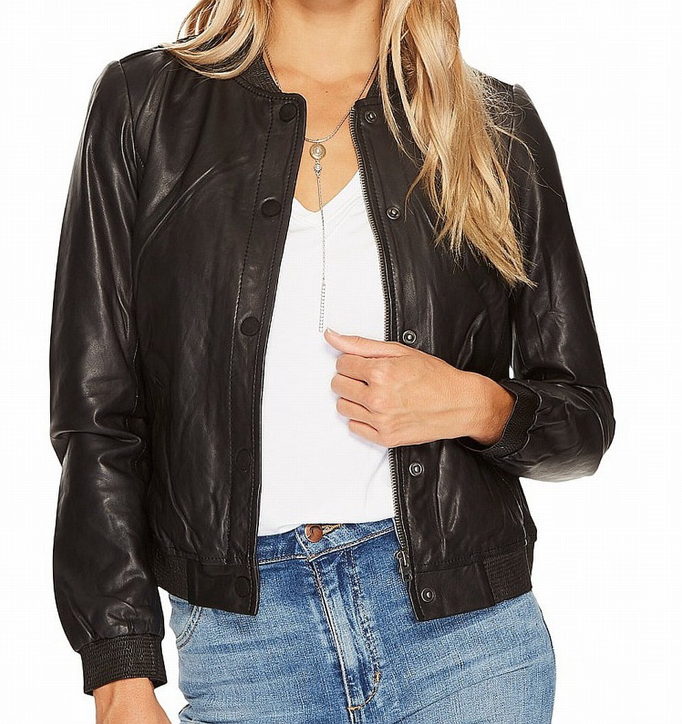 Lucky Brand Coats & Jackets - Women's Large Leather Bomber Jacket L ...