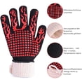 thumbnail image 3 of Guantes para parrilla, guantes para horno, guantes para barbacoa resistentes al calor, guantes para cocinar hasta 800 °C, 1 par de antideslizantes con silicona para parrilla, cocinar, hornear, soldar, 3 of 6