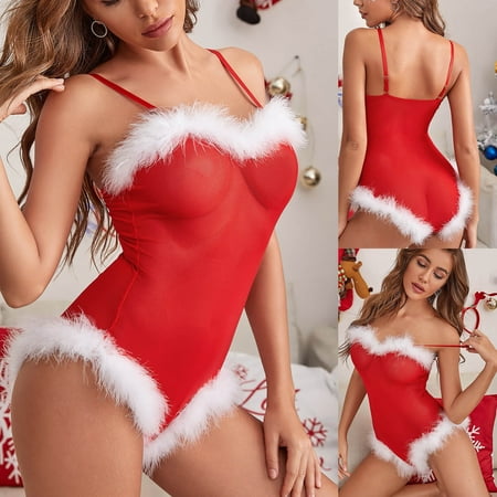 

Ykohkofe Women Christmas Jumpsuits Pajamas Lingerie Sexy Sleeveless Underwear