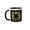 Black/White, variant on 3drose, Image of Art Nouveau Peacocks- Monogram Letter J- Not Foil Embossed, 11oz Two-tone Red Mug