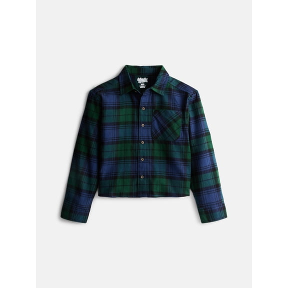 Wonder Nation Boys' Flannel Shirt with Long Sleeves, Sizes 4-18