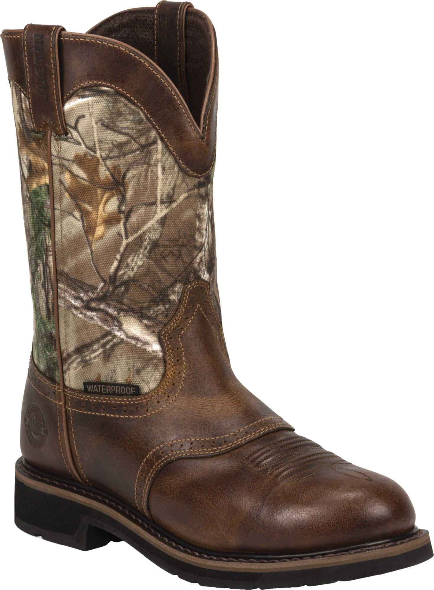 justin boots men's trekker realtree ap waterproof work boots - Walmart.com