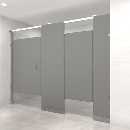 Hadrian Powder Coated Bathroom Partition - Between Walls - 2 Stalls