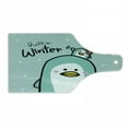 thumbnail image 1 of Hello Winter Cutting Board, Pastel Lettering Mom and Baby Penguins in Snow, Decorative Tempered Glass Cutting and Serving Board, in 3 Sizes, by Ambesonne, 1 of 2