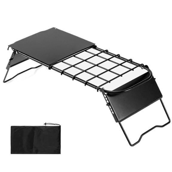 OADUKQ Outdoor Telescopic Folding Table, Adjustable Height Metal Camping Table, Camping Hiking and Beach, Black, 20.67 X 7.87 in