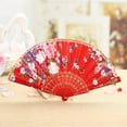 thumbnail image 2 of BINGLI Flower Fan Best Chinese-Style Dance Wedding Party Lace Silk Folding Hand Held Flower Fan with Multiple Styles Family Party,Daily Use, 2 of 2