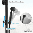 thumbnail image 3 of gotonovo Matte Black Bathroom Luxury Shower Faucet Rain Mixer 8 Inch Round Head Double Cross Handle Bathroom Bathtub Hand Spray Tub Tap Wall Mount Bathroom Fixtures, 3 of 10