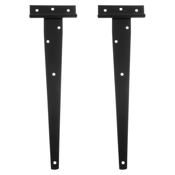 2Pack T-Strap Door Hinges, 12" Wrought Tee Shed Gate Hinges Iron (Black)