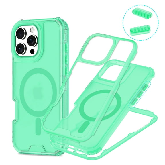 Allytechgroup Phone Case for Apple iPhone 15 Plus, Shockproof iPhone 15 Plus Case with Translucent Back Cover, Compatible with MagSafe, Matte TPU PC iPhone 15 Plus Cover, Mint