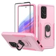 thumbnail image 1 of NIFFPD Samsung Galaxy A53 5G Case with Screen Protector (Black Border) Shockproof with Ring Kickstand Pink, 1 of 8