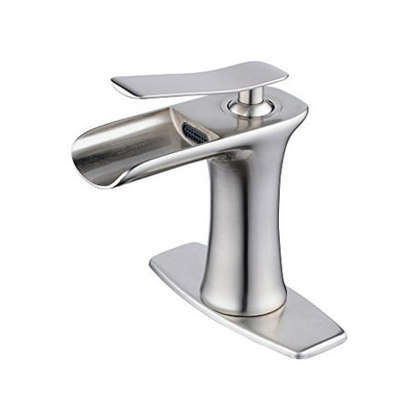 Beelee Waterfall Spout Bathroom Sink Vessel Vanity Faucets Lavatory Mixer Tap Single Handle Nickel Brushed Walmart Canada