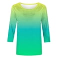 thumbnail image 5 of BVOFAR Womens Gradient 3/4 Length Sleeve Tops Summer Color Block T-Shirts Casual Loose Fit Tunic Tops Plus Size Crew Neck Blouses 2025, 5 of 5